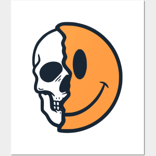 Skull and Smile emoticon Posters and Art